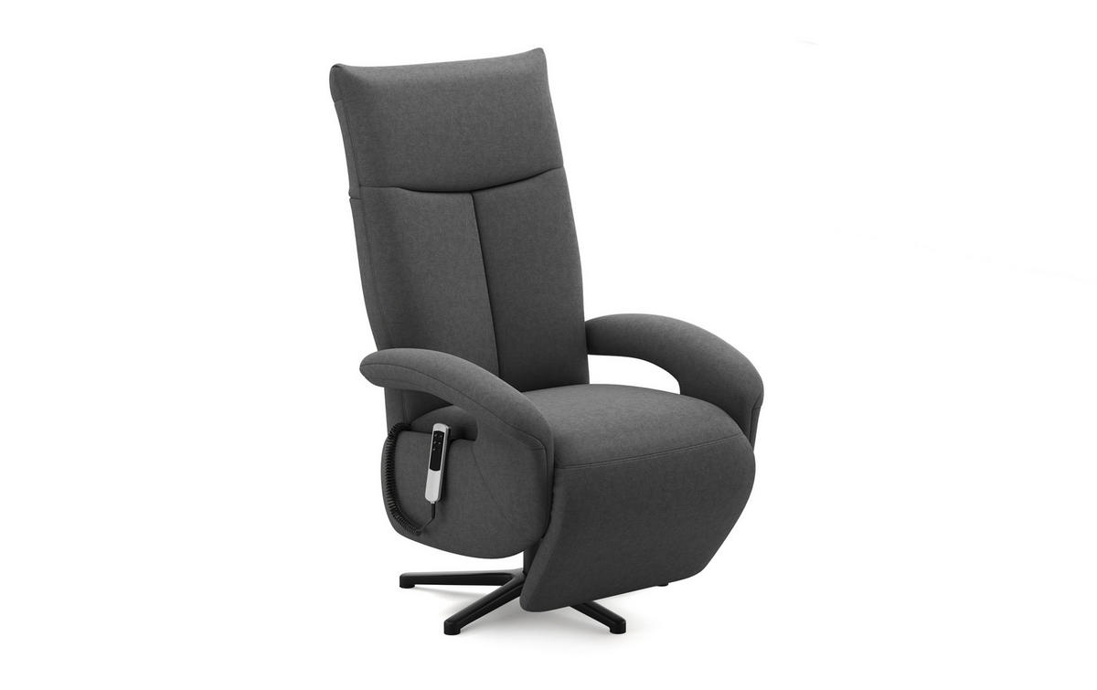SESSEL in Flachgewebe Dunkelgrau  - Dunkelgrau/Schwarz, Konventionell, Textil/Metall (74/112/82cm) - Sit & More