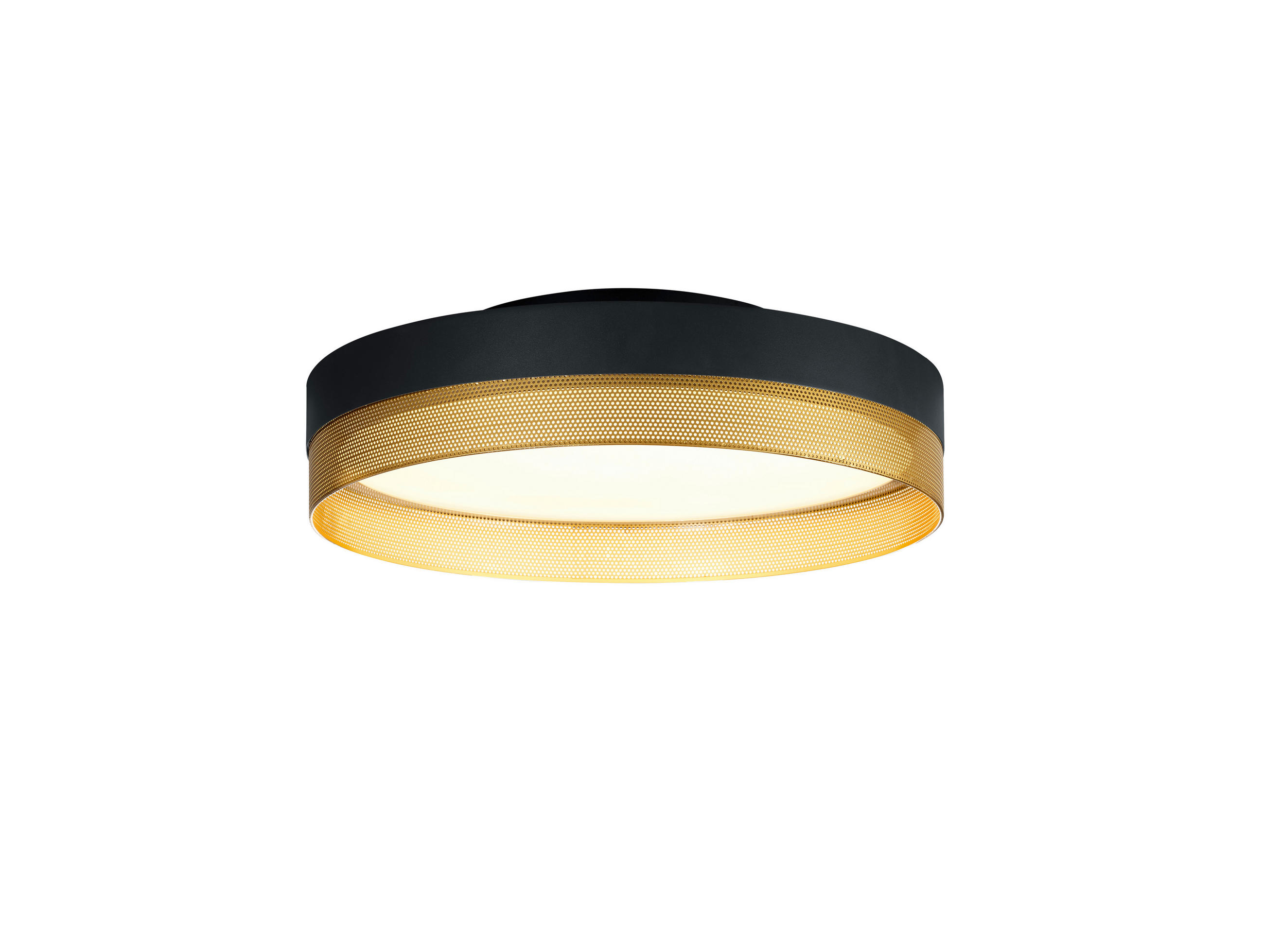 LED-DECKENLEUCHTE Mesh 45/14 cm   - Goldfarben/Schwarz, Design, Metall (45/14cm) - Hell