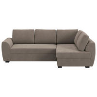 ECKSOFA Taupe Cord Zierkissen, Bettkasten  - Taupe/Schwarz, Trend, Kunststoff/Textil (253/154cm) - MID.YOU