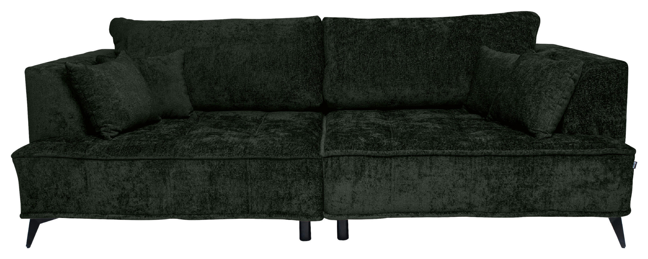 BIGSOFA Chenille Dunkelgrün  - Dunkelgrün/Schwarz, Design, Textil/Metall (250/90/120cm) - home24