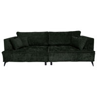 BIGSOFA Chenille Dunkelgrün  - Dunkelgrün/Schwarz, Design, Textil/Metall (250/90/120cm) - home24