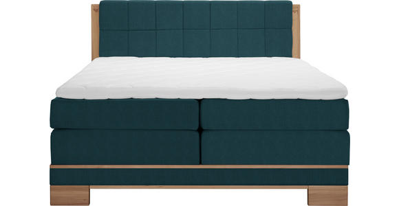 BOXSPRINGBETT 180/200 cm  in Buchefarben, Petrol  - Buchefarben/Petrol, Natur, Holz/Textil (180/200cm) - Linea Natura