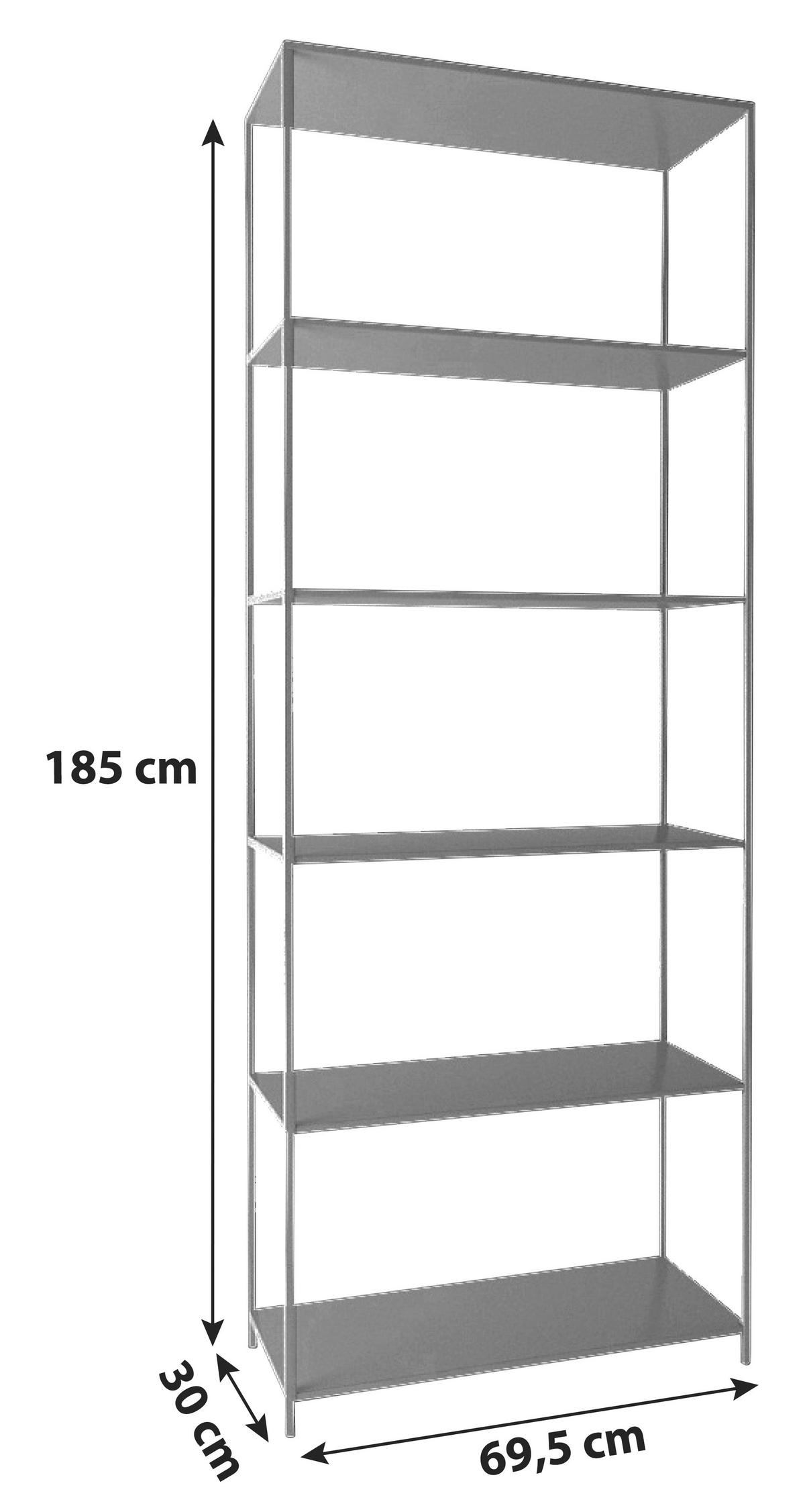 REGAL Schwarz  - Schwarz, Trend, Metall (69,5/185/30cm) - MID.YOU