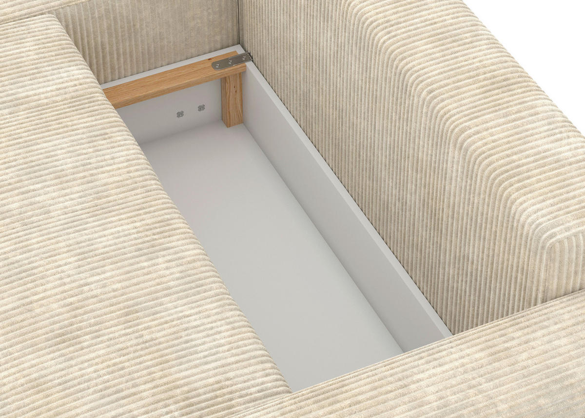 ECKSOFA - Schwarz/Naturfarben, KONVENTIONELL, Kunststoff/Textil (192/270cm) - Carryhome