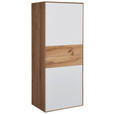 HIGHBOARD Weiß, Eichefarben 62/148/40 cm - Eichefarben/Schwarz, Design, Glas/Holz (62/148/40cm) - Valnatura