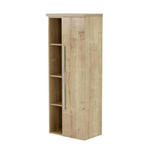 MIDISCHRANK 50/130,8/33 cm  - Chromfarben/Eichefarben, KONVENTIONELL, Holzwerkstoff/Metall (50/130,8/33cm) - Dieter Knoll