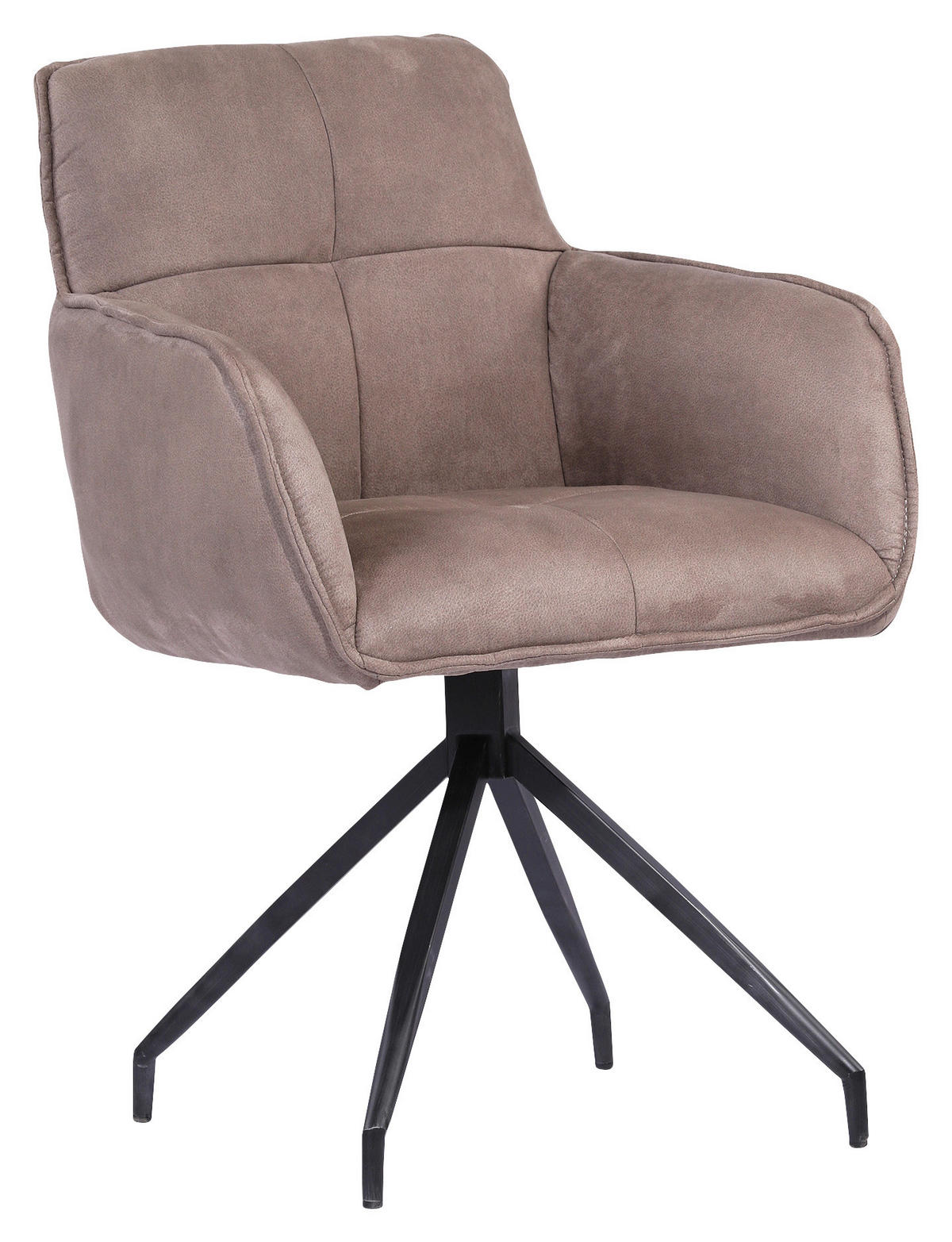 STOLICA S NASLONOM ZA RUKE  svijetlo smeđa  metal, tekstil      - svijetlo smeđa/crna, Moderno, metal/tekstil (47,50/85/61,50cm) - Hom`in