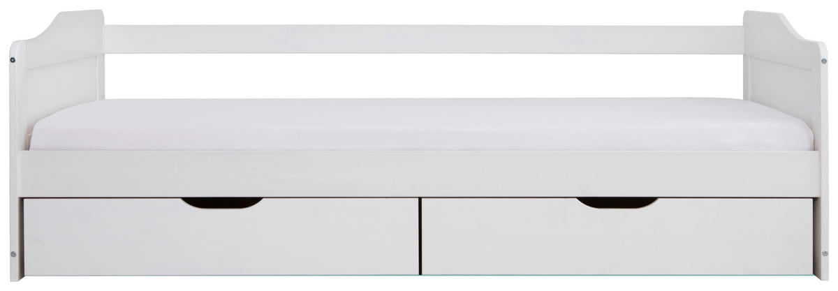 STAURAUMBETT 90/200 cm  in Weiss   - Weiss, Modern, Holz (90/200cm) - MID.YOU