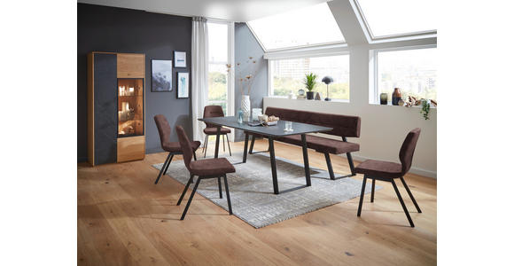 STUHL in Stahl Mikrofaser Metall, Textil - Schwarz/Braun, Design, Textil/Metall (46/91/57cm) - Dieter Knoll