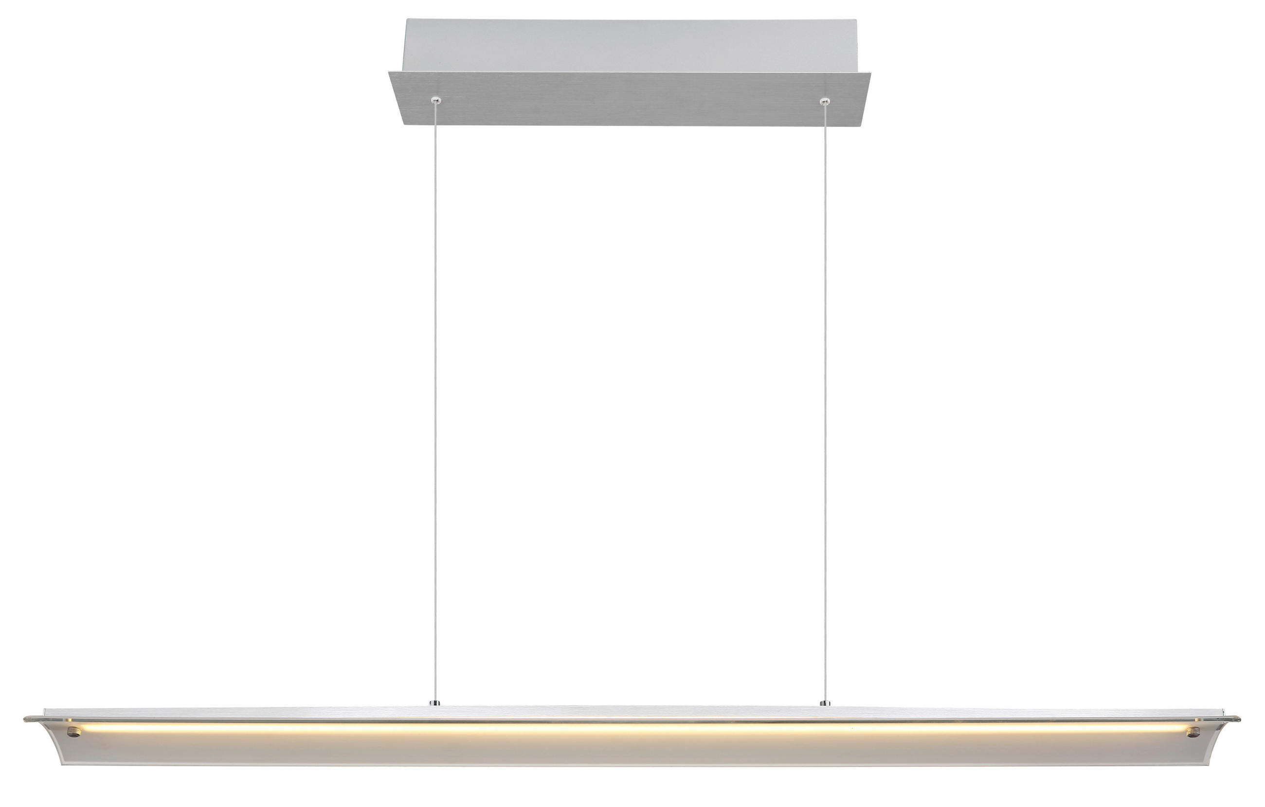 LED-HÄNGELEUCHTE 100/12/150 cm    - Klar/Alufarben, Design, Glas/Metall (100/12/150cm) - Globo