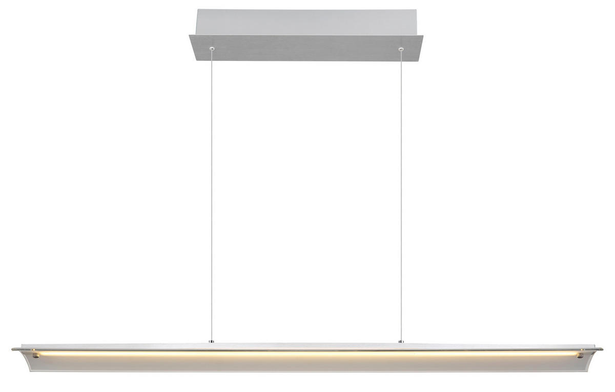 LED-HÄNGELEUCHTE 100/12/150 cm    - Klar/Alufarben, Design, Glas/Metall (100/12/150cm) - Globo