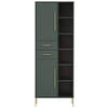 HOCHSCHRANK 67,1/184,3/33,1 cm  - Waldgrün/Goldfarben, MODERN, Holzwerkstoff/Metall (67,1/184,3/33,1cm) - Stylife