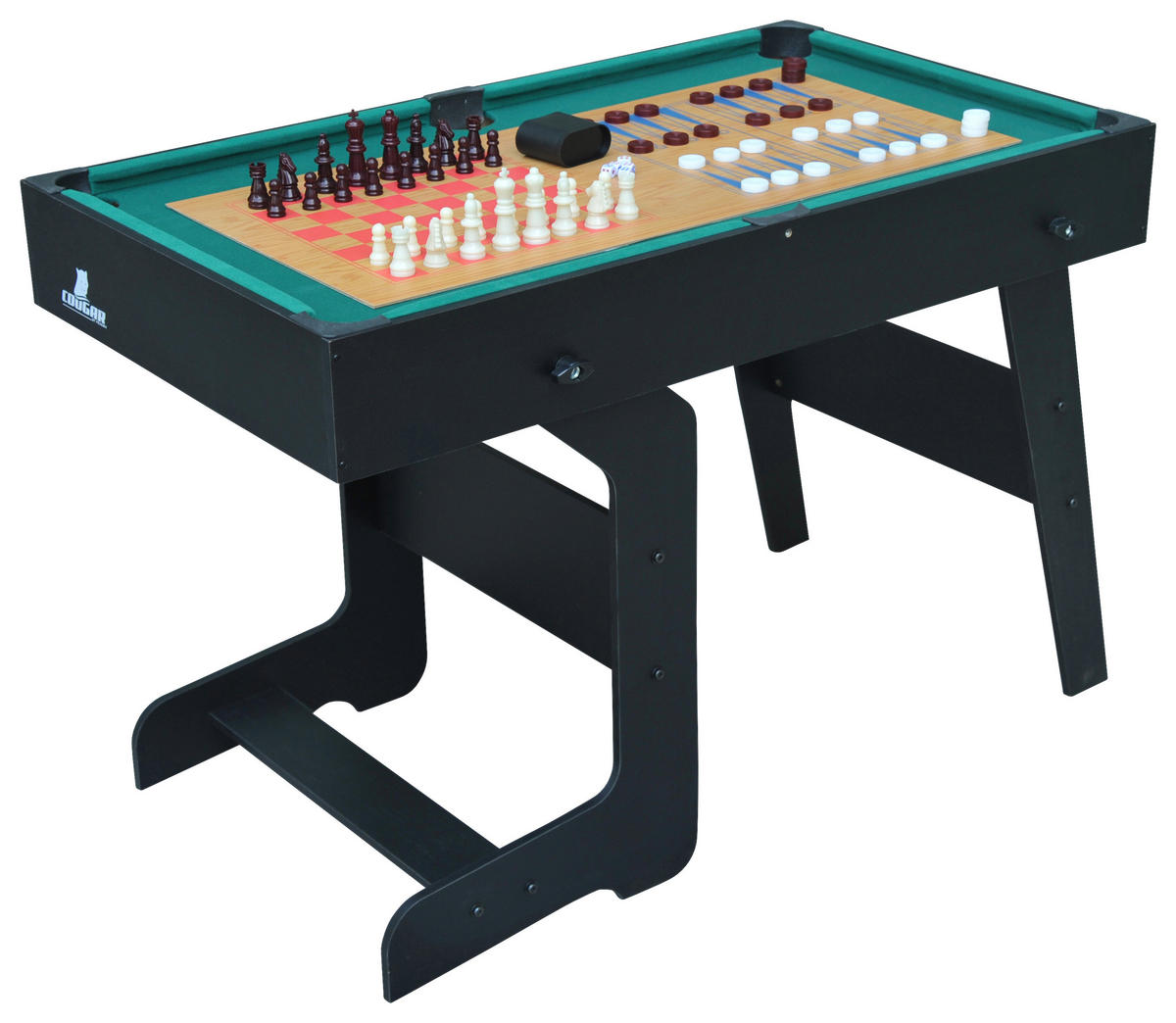 table multi-jeux - Schwarz, Konventionell, Holz (61/81/119,00cm)