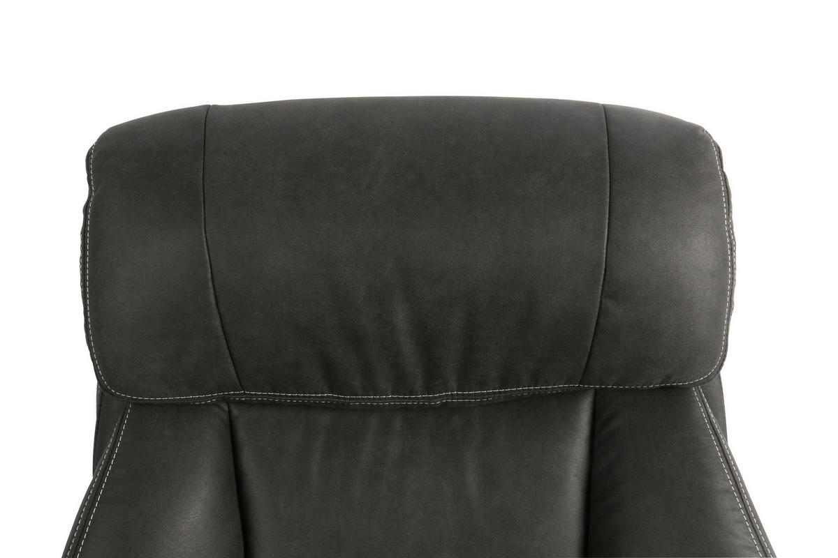 CHEFSESSEL Velours Schwarz  - Schwarz, MODERN, Kunststoff/Textil (84/120-128/85cm) - MID.YOU