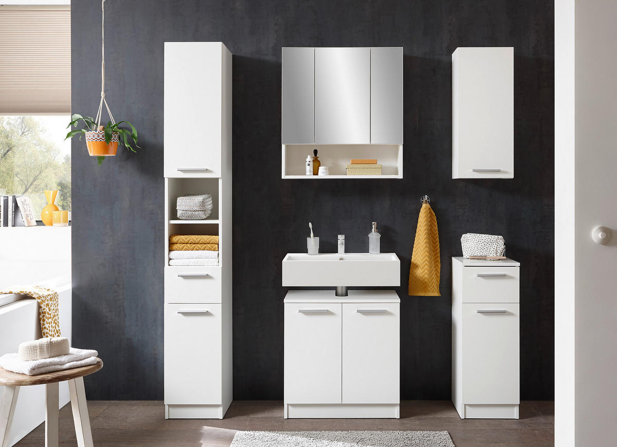 BADEZIMMER  in  - Chromfarben/Schwarz, Basics, Holzwerkstoff/Kunststoff (166/196/33cm) - Xora