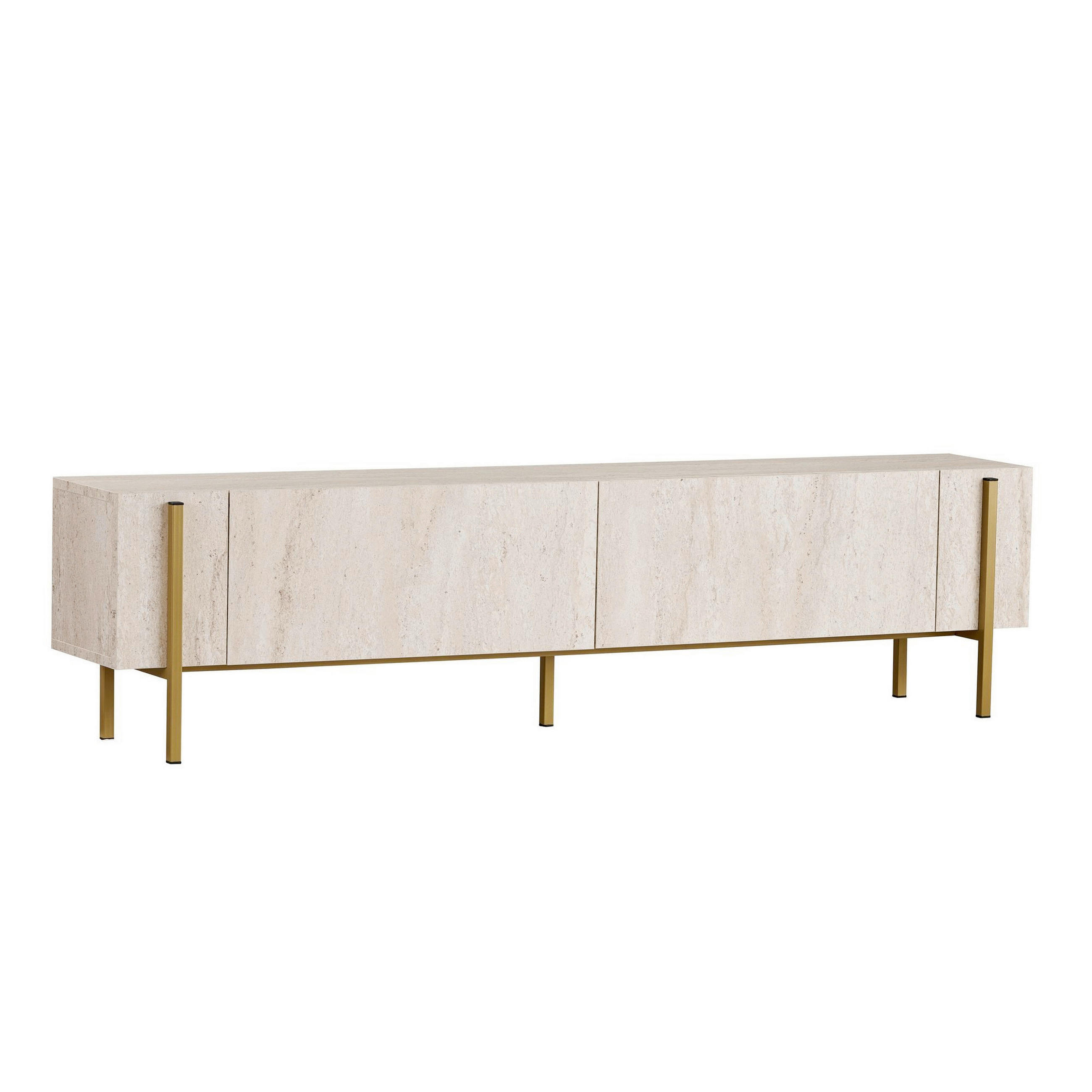 TV-ELEMENT Holzwerkstoff Goldfarben, Elfenbein  - Elfenbein/Goldfarben, MODERN, Holzwerkstoff (180/45/30cm) - MID.YOU