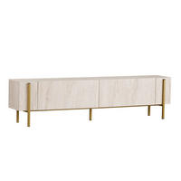 TV-ELEMENT Holzwerkstoff Goldfarben, Elfenbein  - Elfenbein/Goldfarben, MODERN, Holzwerkstoff (180/45/30cm) - MID.YOU