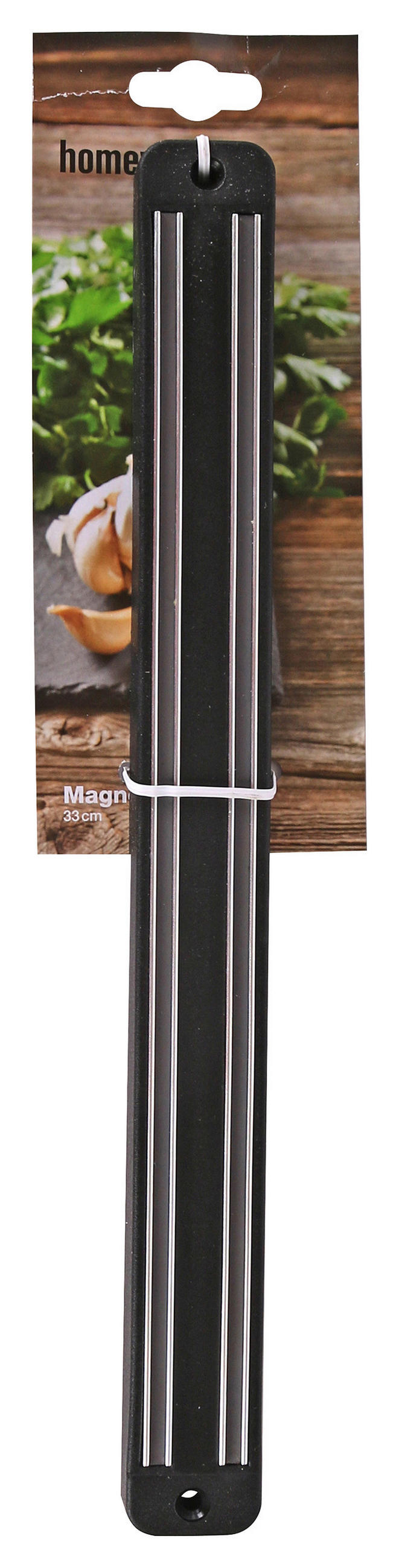 MESSERLEISTE  - Silberfarben/Schwarz, Basics, Kunststoff (33cm) - Homeware Profession.