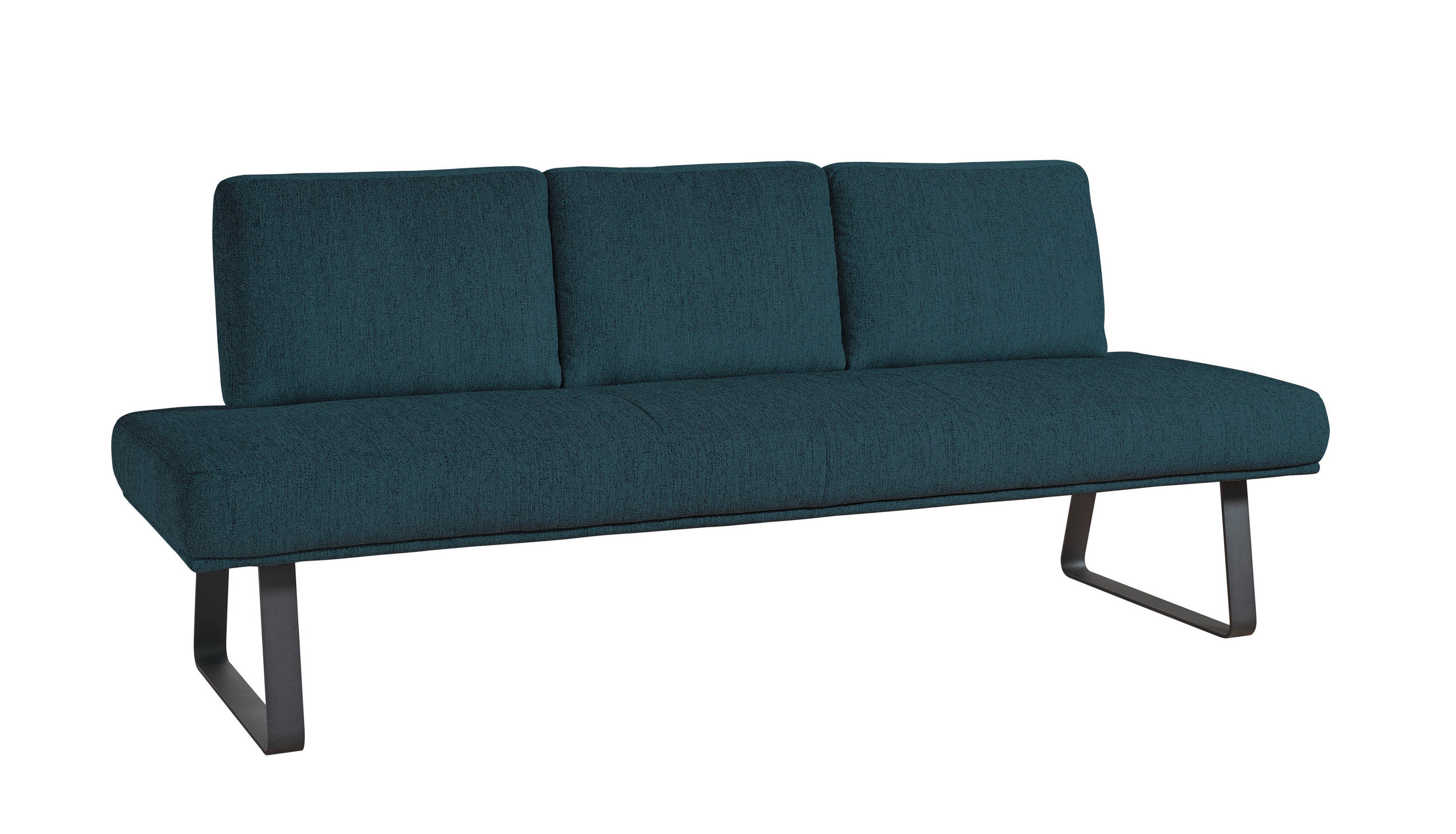 SITZBANK 224/92/78 cm  in Dunkelblau  - Schwarz/Dunkelblau, Design, Textil/Metall (224/92/78cm) - Dieter Knoll