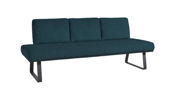 SITZBANK 209/92/78 cm  in Dunkelblau  - Schwarz/Dunkelblau, Design, Textil/Metall (209/92/78cm) - Dieter Knoll