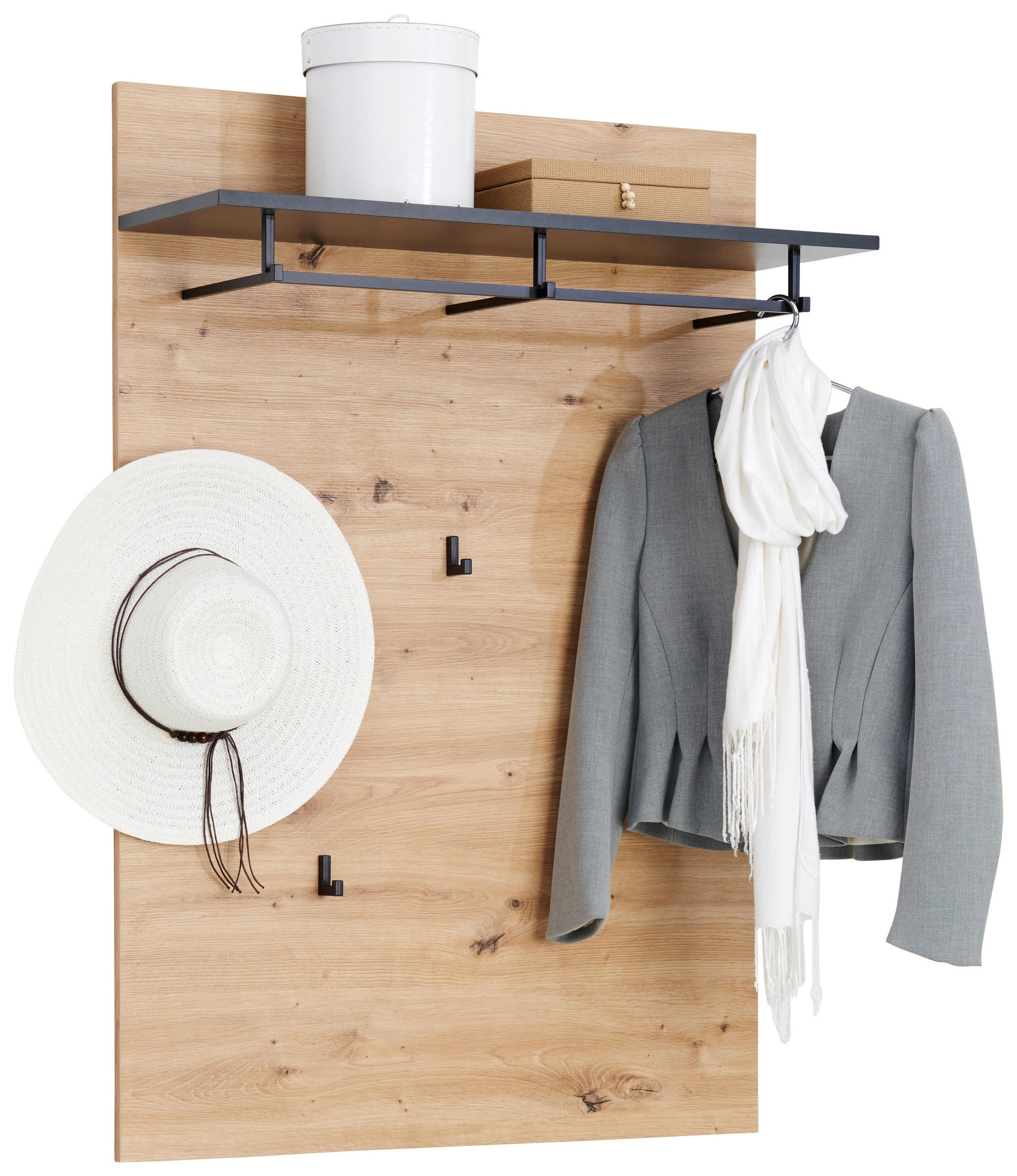 Carryhome Garderobenpaneel Anthrazit, Eiche Artisan 80x115x27 cm