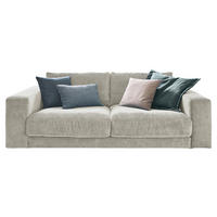 2-SITZER-SOFA in Cord Hellgrau  - Hellgrau/Schwarz, Design, Kunststoff/Textil (230/85/127cm) - Hom`in