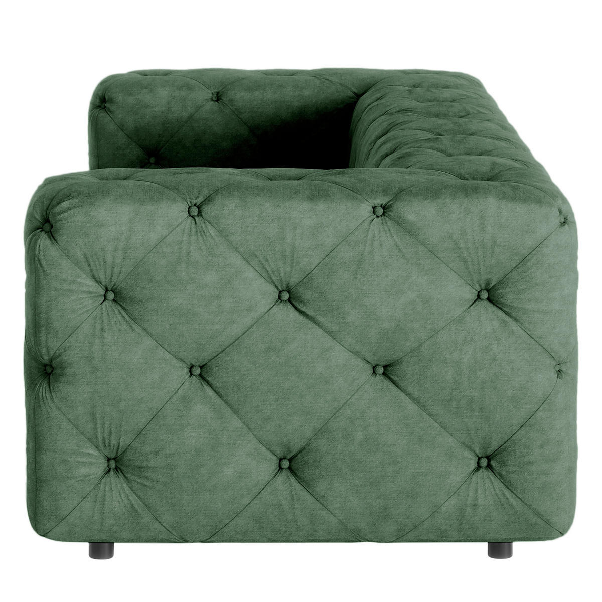 3-SITZER-SOFA Mikrofaser Waldgrün  - Waldgrün/Schwarz, Design, Kunststoff/Textil (230/71/100cm) - P & B