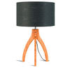 TISCHLEUCHTE GOOD&MOJO  36/54 cm   - Dunkelgrau/Naturfarben, Trend, Holz/Textil (36/54cm) - Good & Mojo