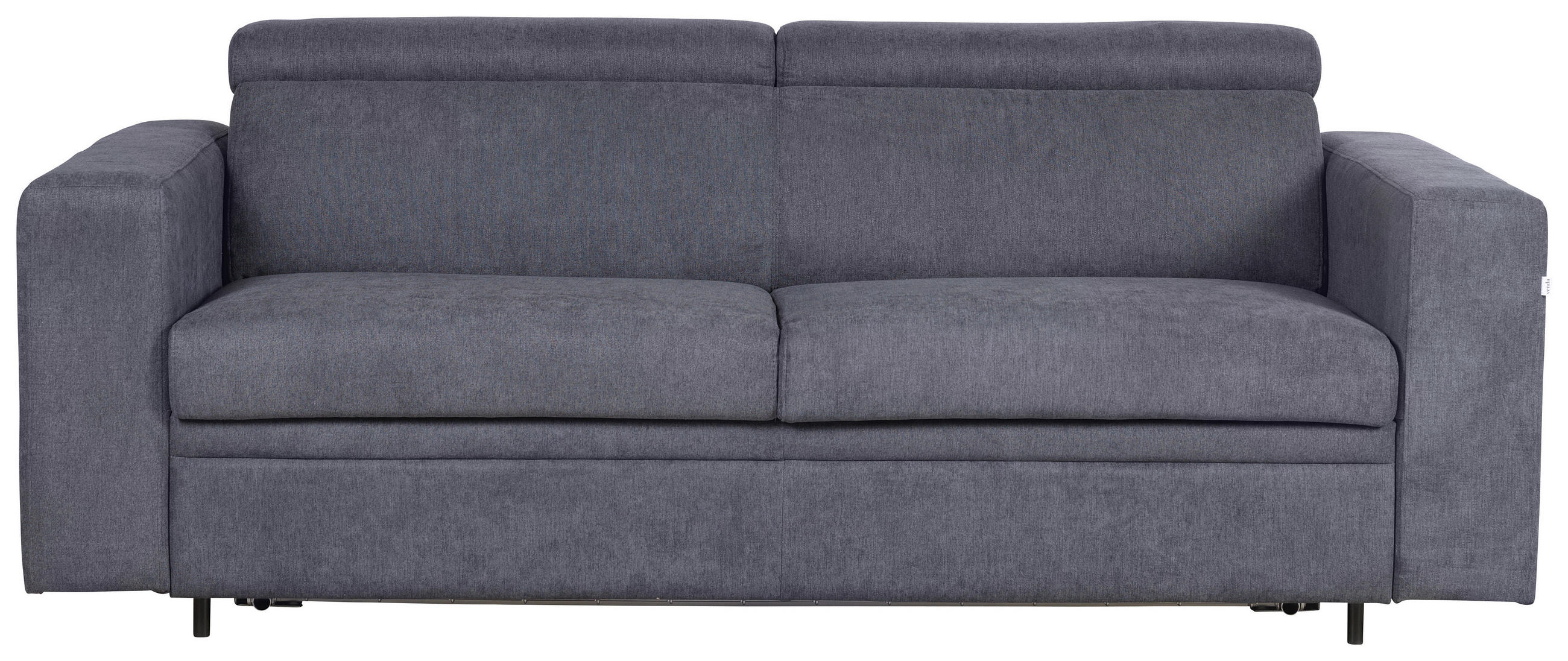 SCHLAFSOFA Flachgewebe Graublau  - Graublau/Schwarz, KONVENTIONELL, Kunststoff/Textil (206/82-100/101cm) - Livetastic