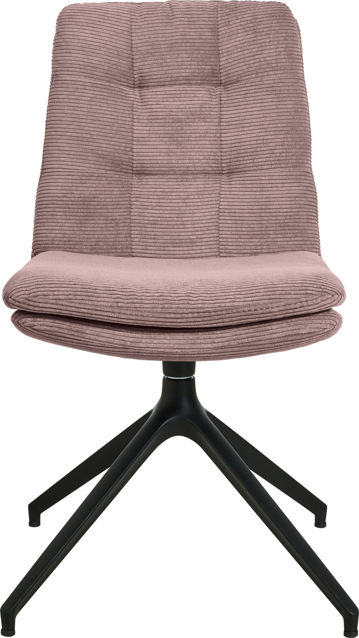 STUHL  in Cord Textil  - Altrosa/Schwarz, Design, Textil/Metall (49/90/68cm) - Johann Jakob