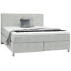 BOXSPRINGBETT 180/200 cm  in Hellgrau  - Chromfarben/Hellgrau, Konventionell, Kunststoff/Textil (180/200cm) - Voleo