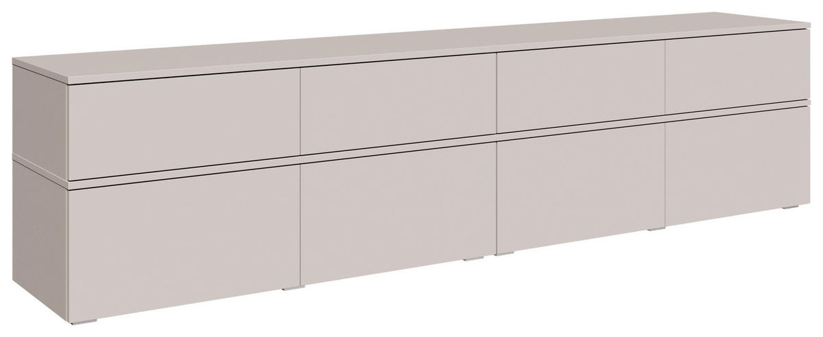 LOWBOARD  220/52/40 cm 4 Schublade(n) stehend, hängend  - Kaschmir/Silberfarben, Design, Holzwerkstoff/Kunststoff (220/52/40cm) - Xora