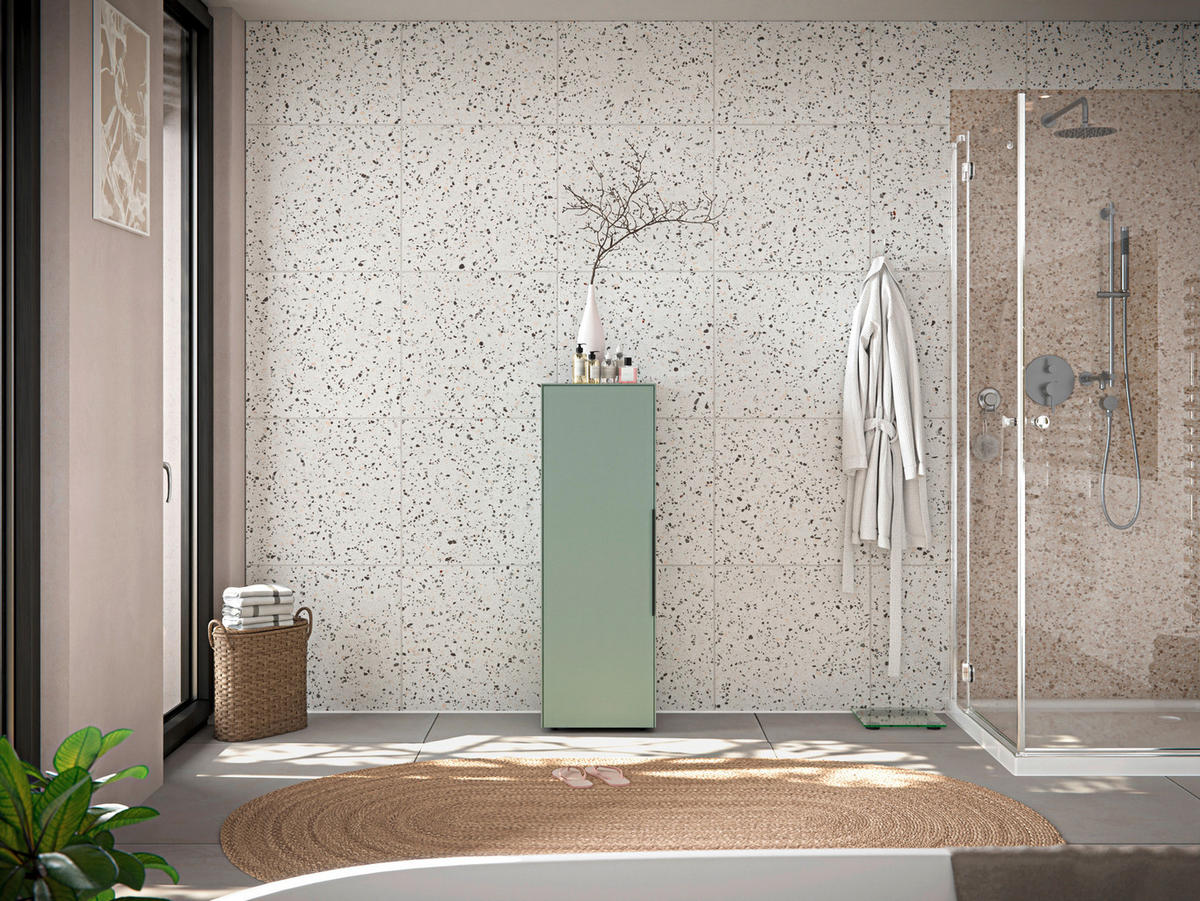 MIDISCHRANK 38/115/30 cm  - Schwarz/Grün, Design, Holzwerkstoff/Kunststoff (38/115/30cm) - home24