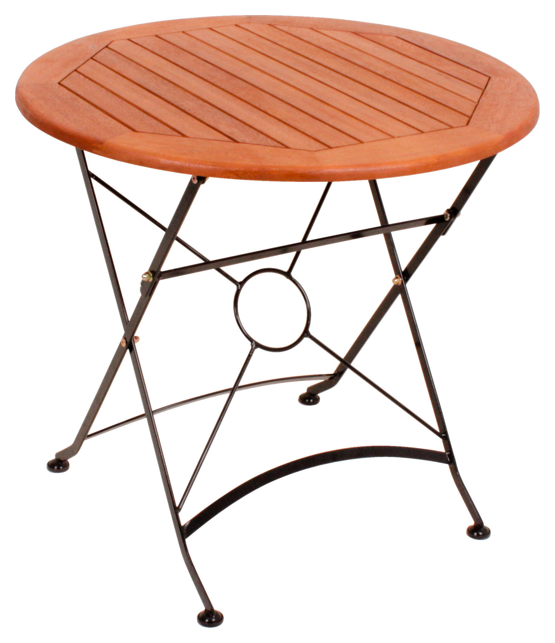 GARTENKLAPPTISCH 80/80/74 cm  - Schwarz/Braun, MODERN, Holz/Metall (80/80/74cm) - Gardenson