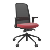 DREHSTUHL Lederlook Rot, Schwarz  - Rot/Schwarz, MODERN, Kunststoff/Textil (70/103-115/70cm)