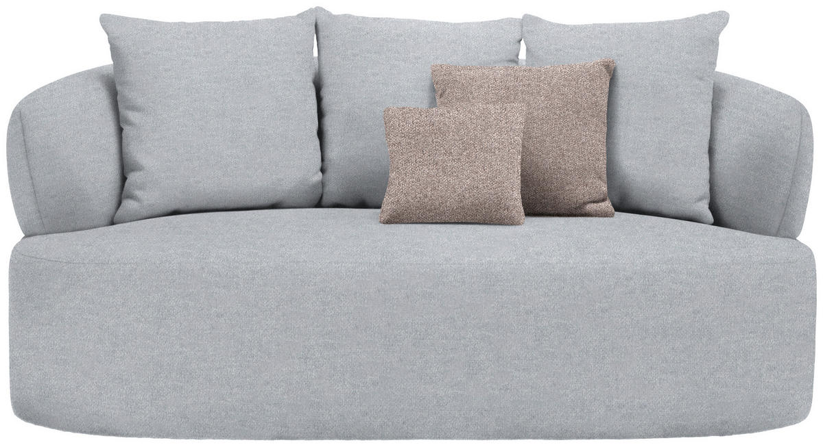 2-SITZER-SOFA in Flachgewebe Hellgrau  - Hellbraun/Hellgrau, MODERN, Kunststoff/Textil (177/86/105cm) - Hom`in