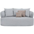 2-SITZER-SOFA in Flachgewebe Hellgrau  - Hellbraun/Hellgrau, MODERN, Kunststoff/Textil (177/86/105cm) - Hom`in
