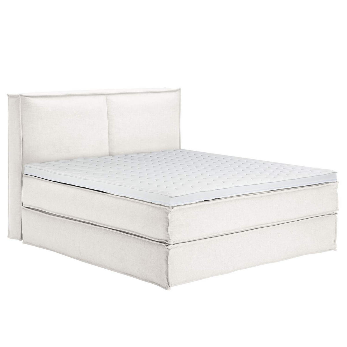 BOXSPRINGBETT 180/200 cm  in Creme  - Creme/Schwarz, Design, Textil (180/200cm) - home24