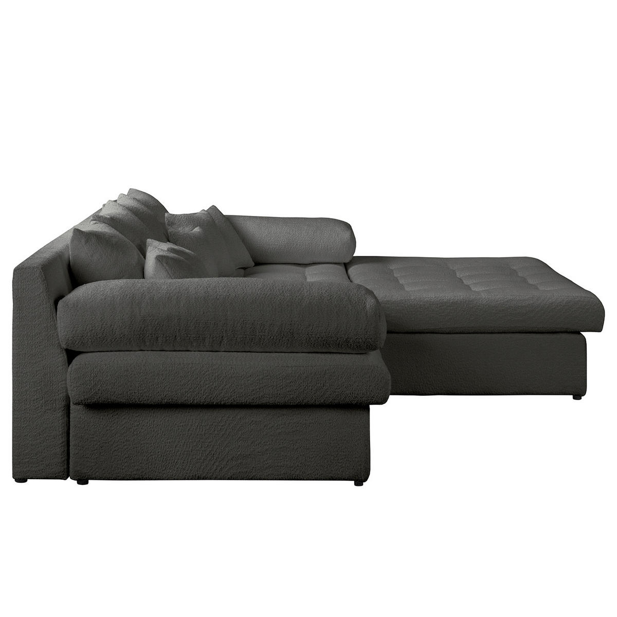ECKSOFA Naomi in Chenille Anthrazit Rückenkissen  284/243 cm  - Anthrazit/Schwarz, Design, Kunststoff/Textil (284/243cm) - P & B