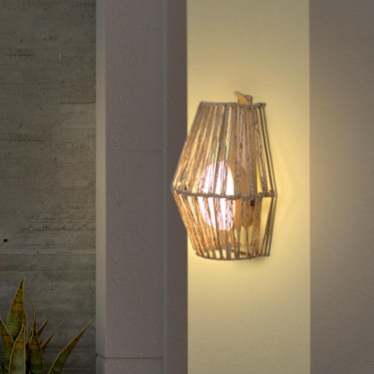 LED-AUßENLEUCHTE Sisine 22.5/24.5/11.5 cm   - Natur, Naturmaterialien (22.5/24.5/11.5cm) - Newgarden