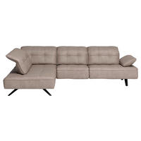 ECKSOFA Echtleder Graubraun  - Anthrazit/Graubraun, Design, Leder/Metall (229/289cm) - Joop!