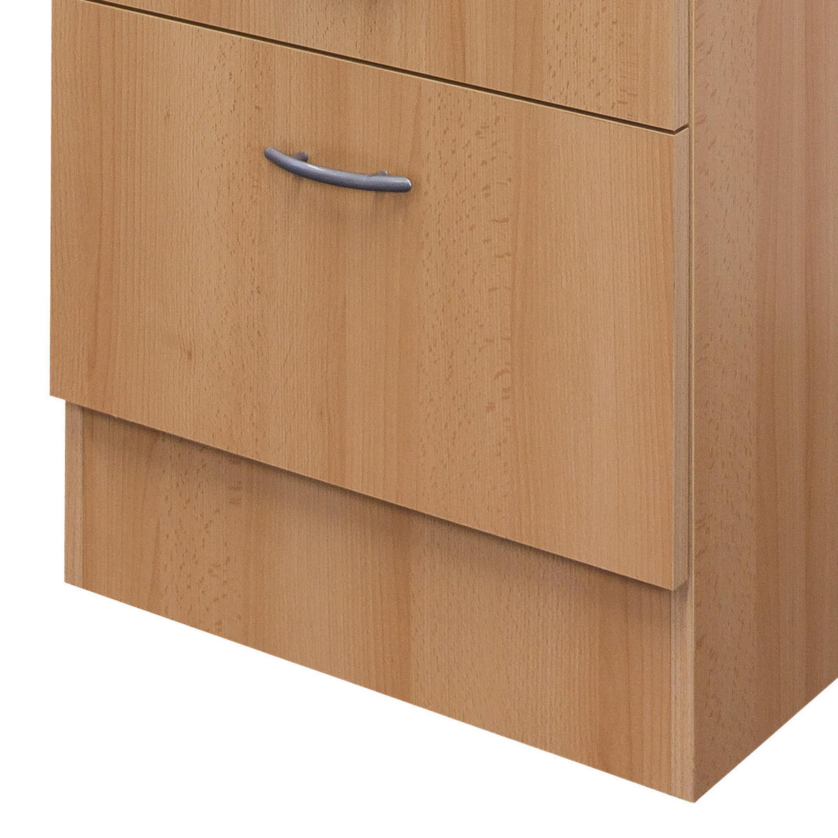 SCHUBKASTENUNTERSCHRANK 50/85/60 cm  in Buchefarben  - Edelstahlfarben/Beige, Holzwerkstoff/Kunststoff (50/85/60cm) - FlexWell