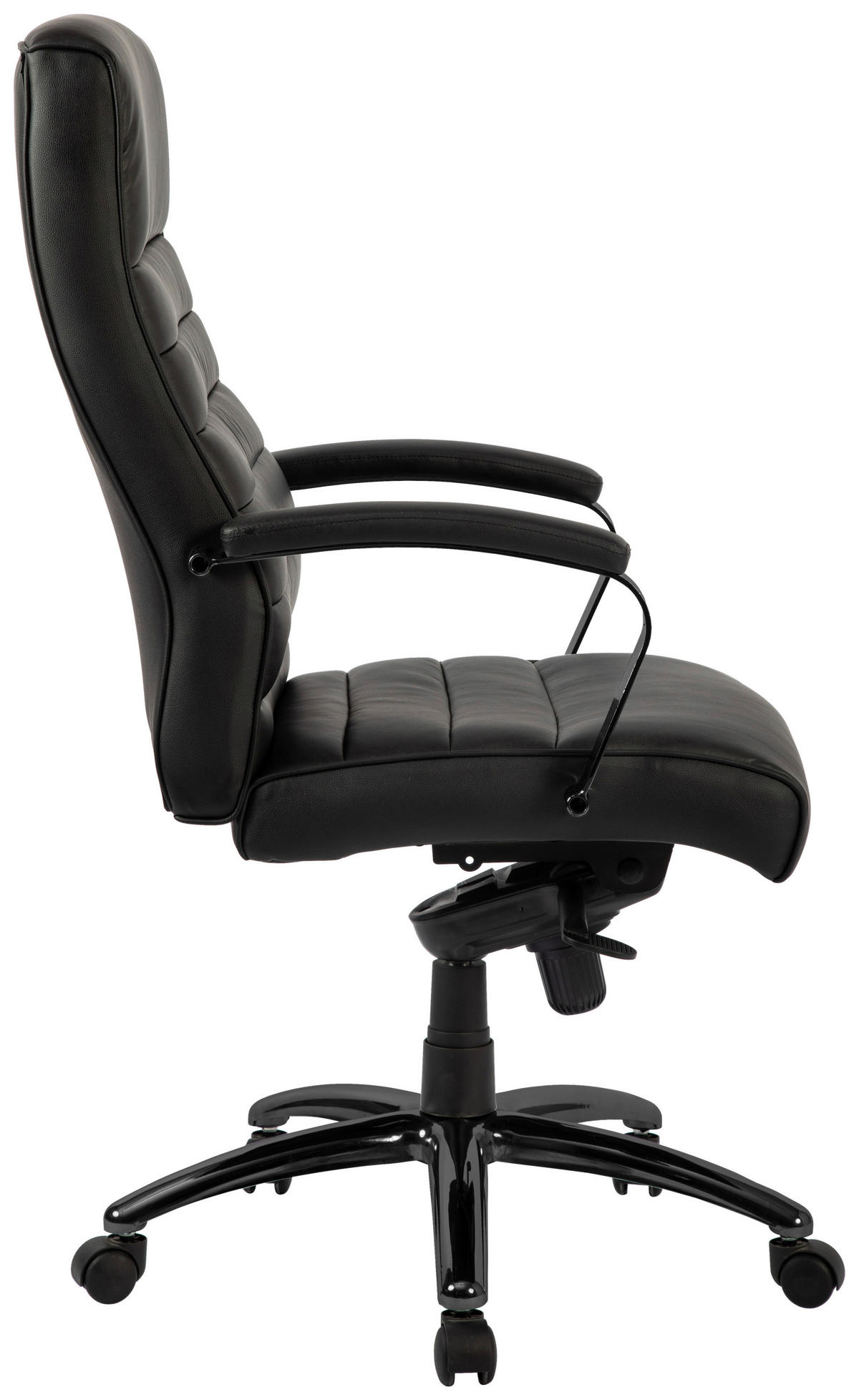 CHEFSESSEL Lederlook Schwarz, Chromfarben  - Chromfarben/Schwarz, MODERN, Kunststoff/Textil (64/115/121/69cm) - MID.YOU