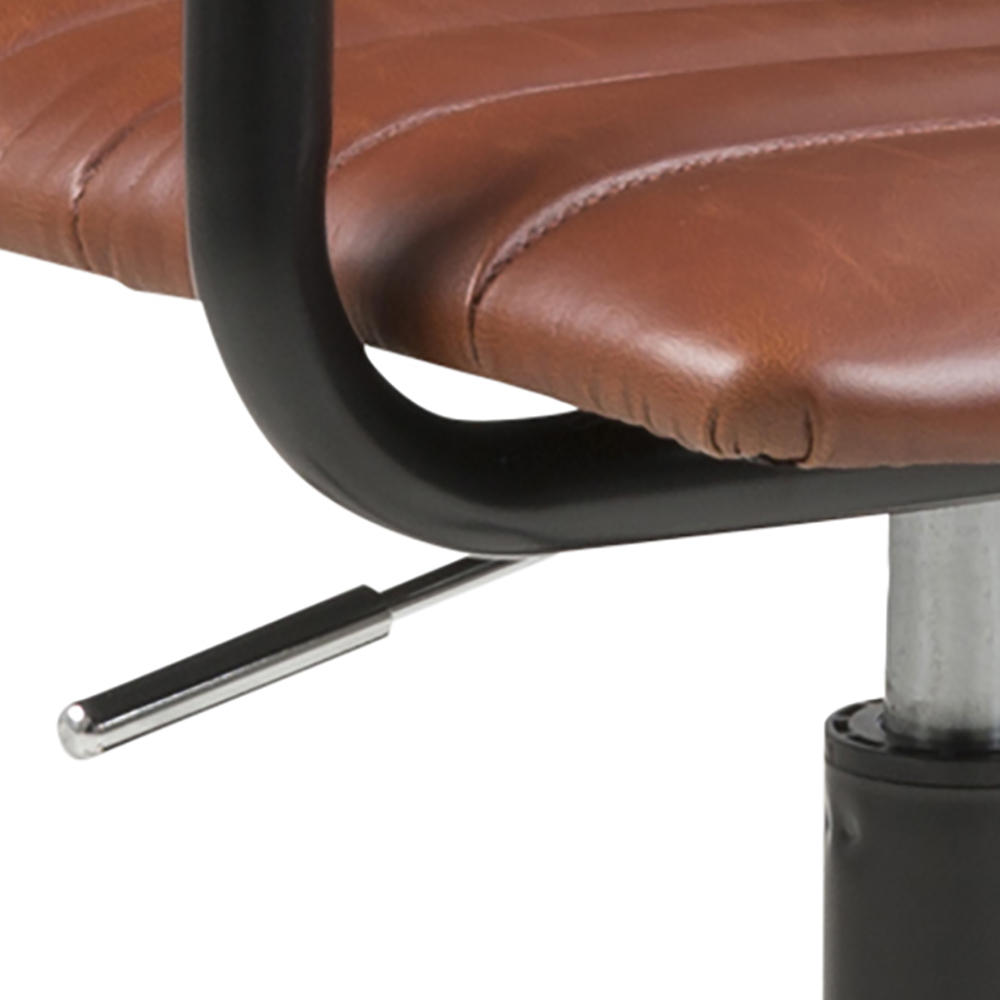 SNURRSTOL  i läderimitation brun  - brun/svart, Modern, metall/textil (58/103/45cm) - Best Price