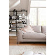 ECKSOFA in Velours Sandfarben  177/253 cm  - Sandfarben/Schwarz, Design, Textil/Metall (177/253cm) - Dieter Knoll