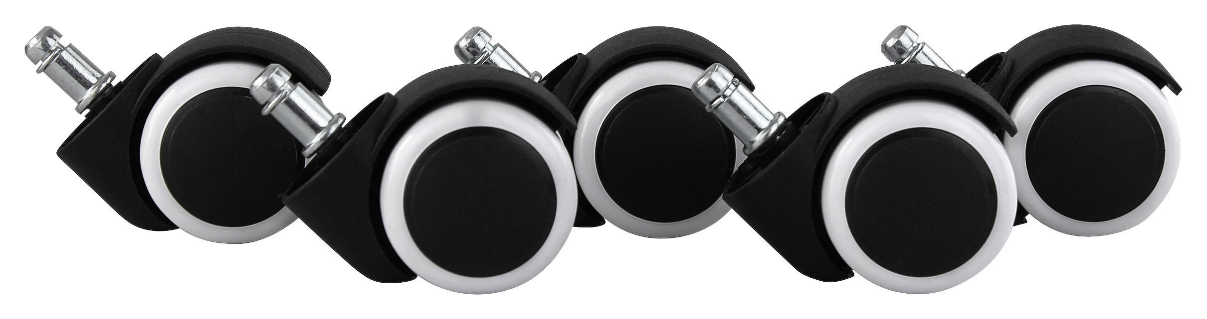 KOLEČKO PRO OTOČNÉ ŽIDLE - bílá/černá, Basics, plast (5cm) - MID.YOU