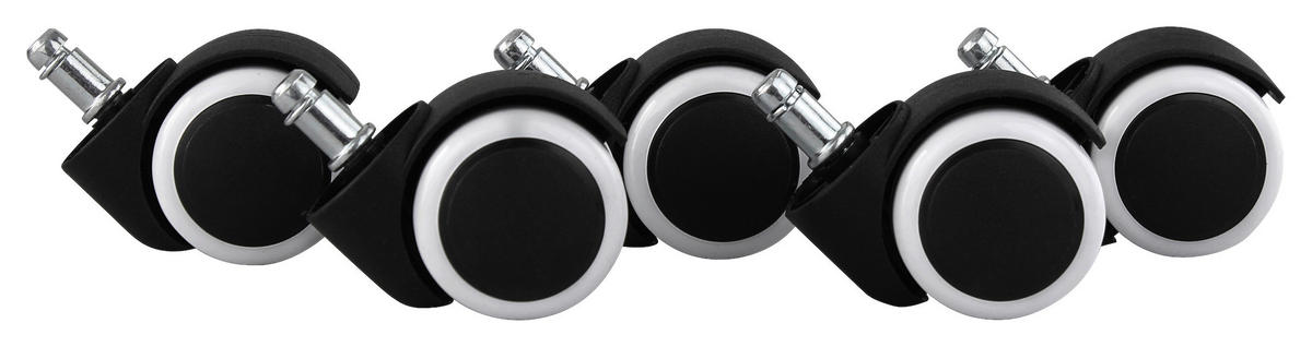 KOLEČKO PRO OTOČNÉ ŽIDLE - bílá/černá, Basics, plast (5cm) - MID.YOU