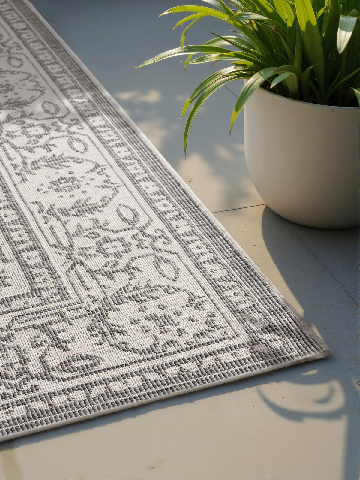 OUTDOORTEPPICH 120/170 cm Duet Grau, Weiß  - Weiß/Grau, Design, Kunststoff (120/170cm)