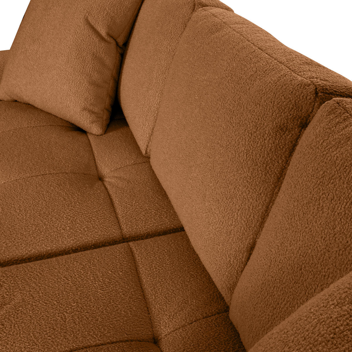 ECKSOFA in Flachgewebe Rostfarben  - Rostfarben/Schwarz, Konventionell, Kunststoff/Textil (195/286cm) - Carryhome