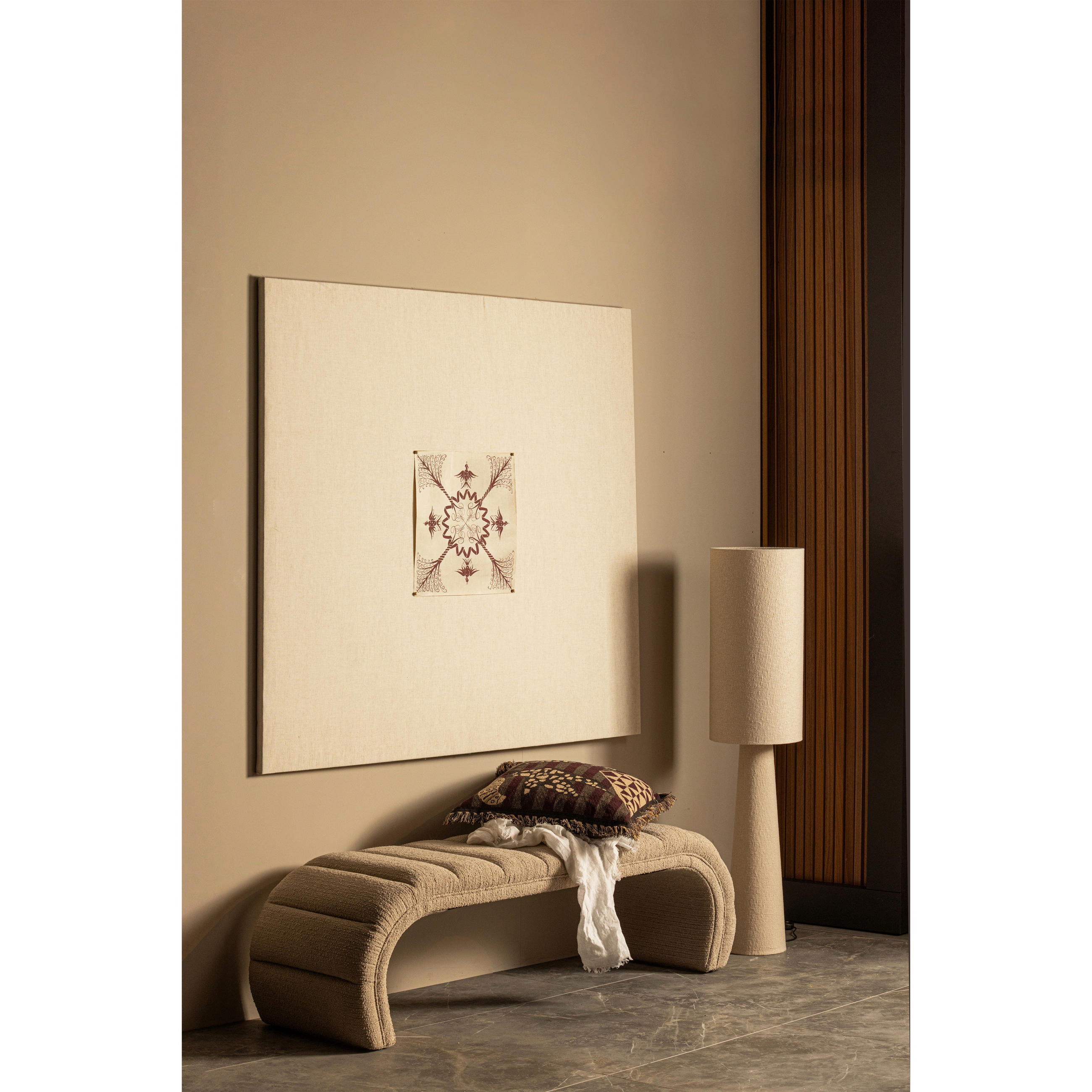SITZBANK in Textil Naturfarben  - Naturfarben, Design, Textil (163/47/51cm) - Livetastic